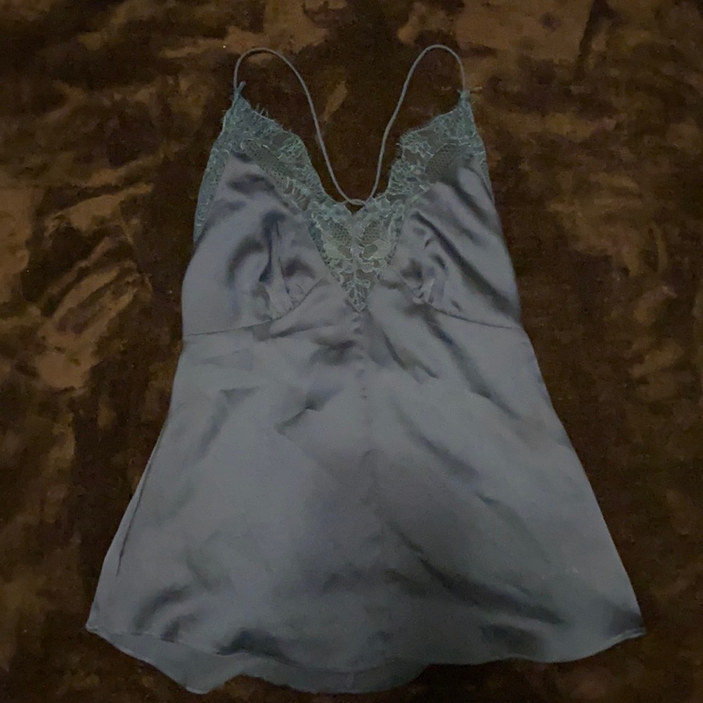 satin blue tank top COTTON CANDY LA